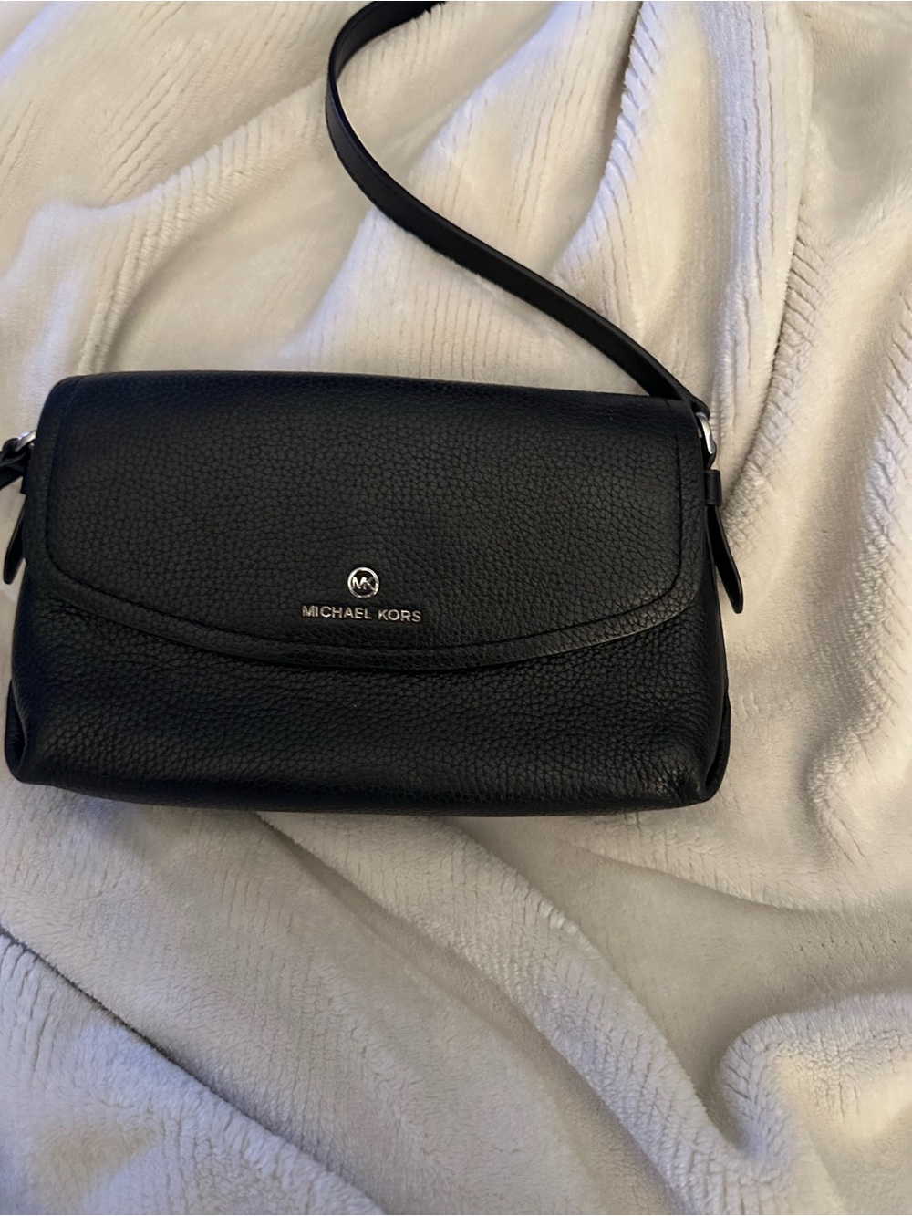 Michael Kors Black Pebbled Leather Crossbody Shoulder Bag